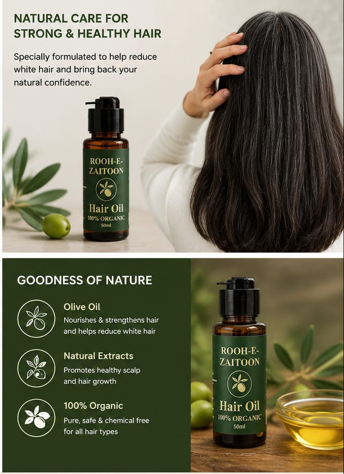 Rooh-e- zaitoon hair oil 100% organic