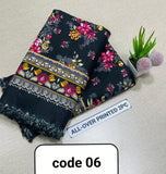 Premium Printed Allover 2pcs Unstitched Lawn Suit ( code 6 )