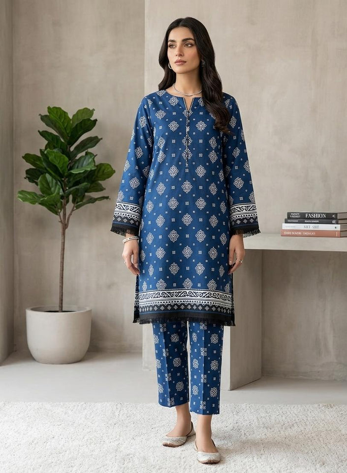 Premium Printed Allover 2pcs Unstitched Lawn Suit ( code 7 )