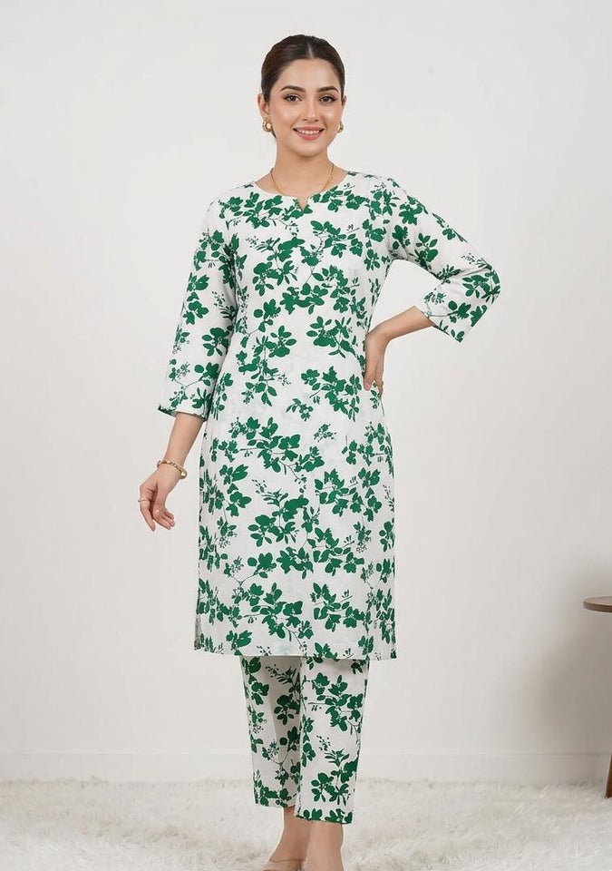 Unstitched 14 August Special 2 piece lawn suit   ( code 01 )