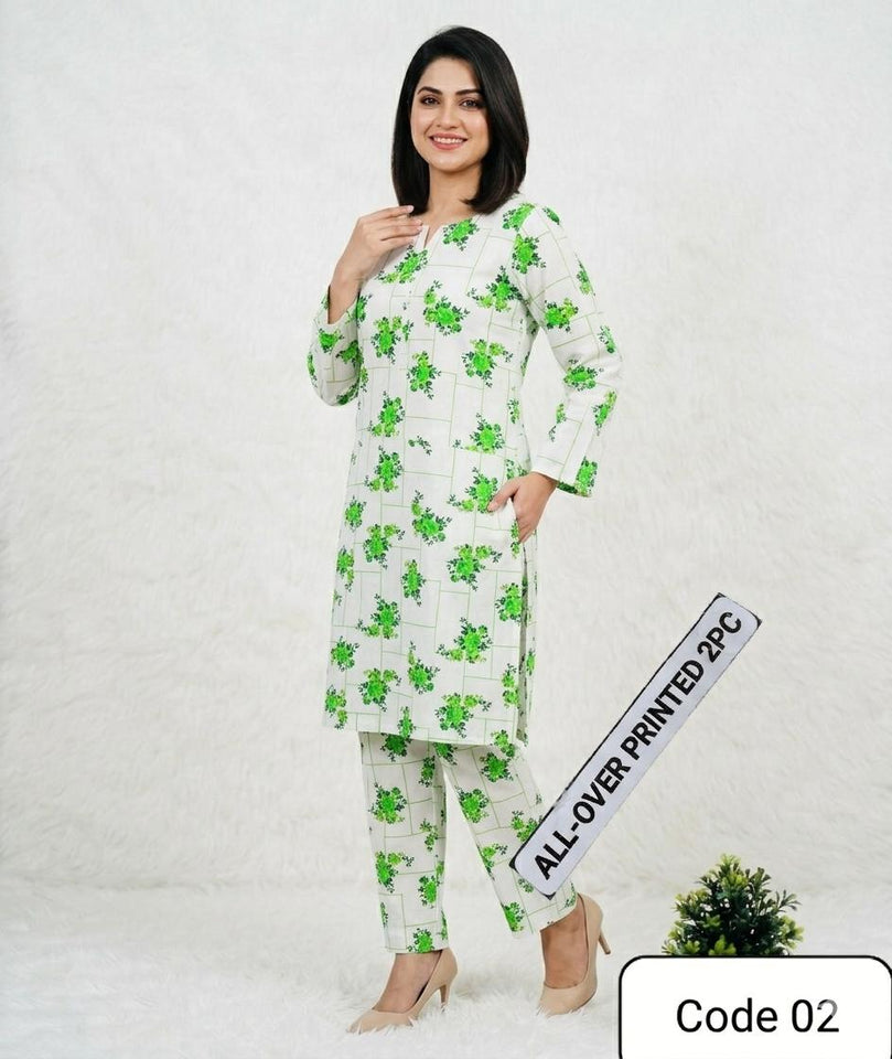 Unstitched 14 August Special 2 piece lawn suit Allover    ( code 02 )