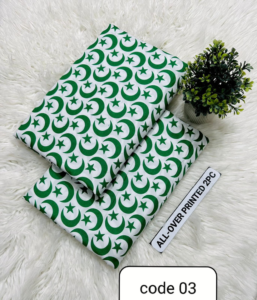 Unstitched 14 August Special 2 piece lawn suit Allover( code 03 )