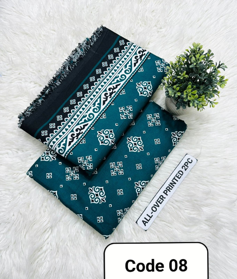 Premium Printed Allover 2pcs Unstitched Lawn Suit ( code 8 )