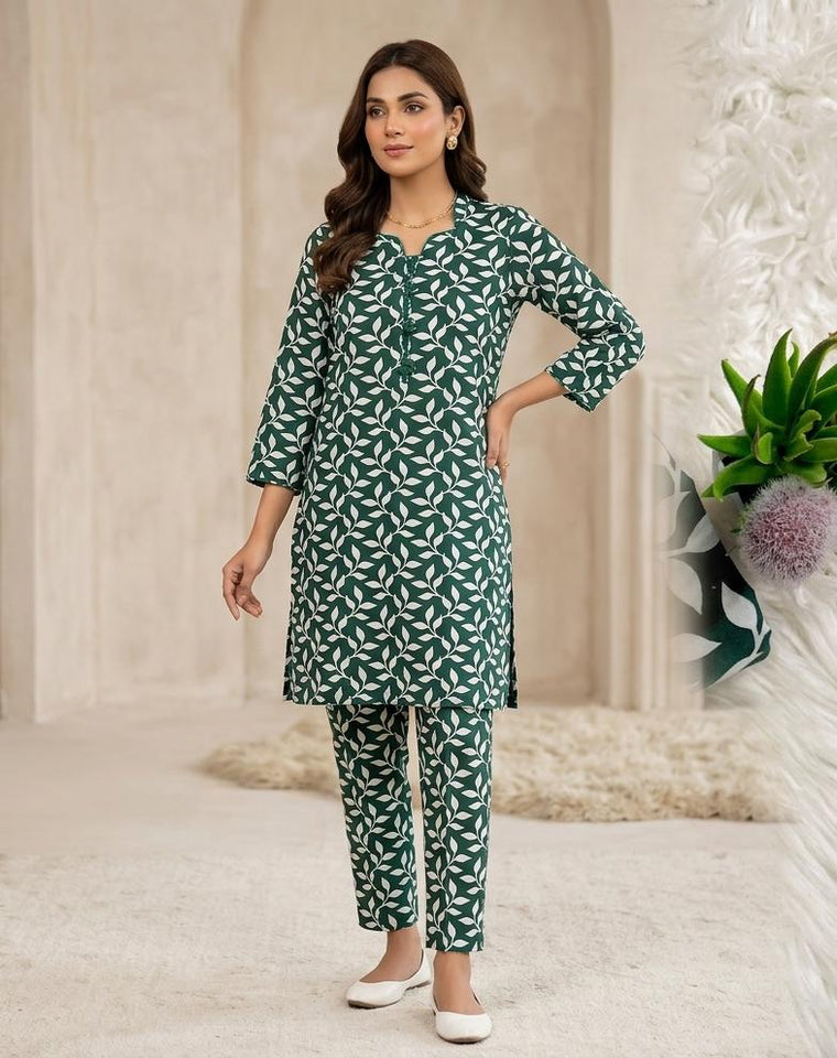 Premium Printed Allover 2pcs Unstitched Lawn Suit ( code 9 )