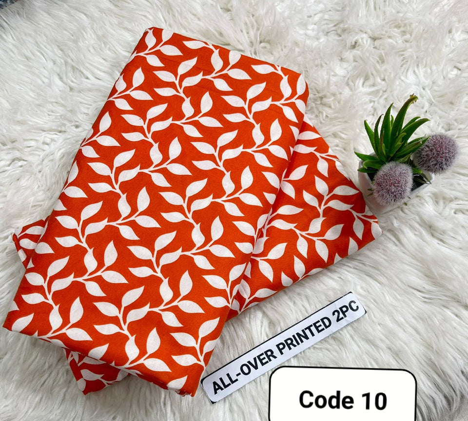 Premium Printed Allover 2pcs Unstitched Lawn Suit ( code 10 )