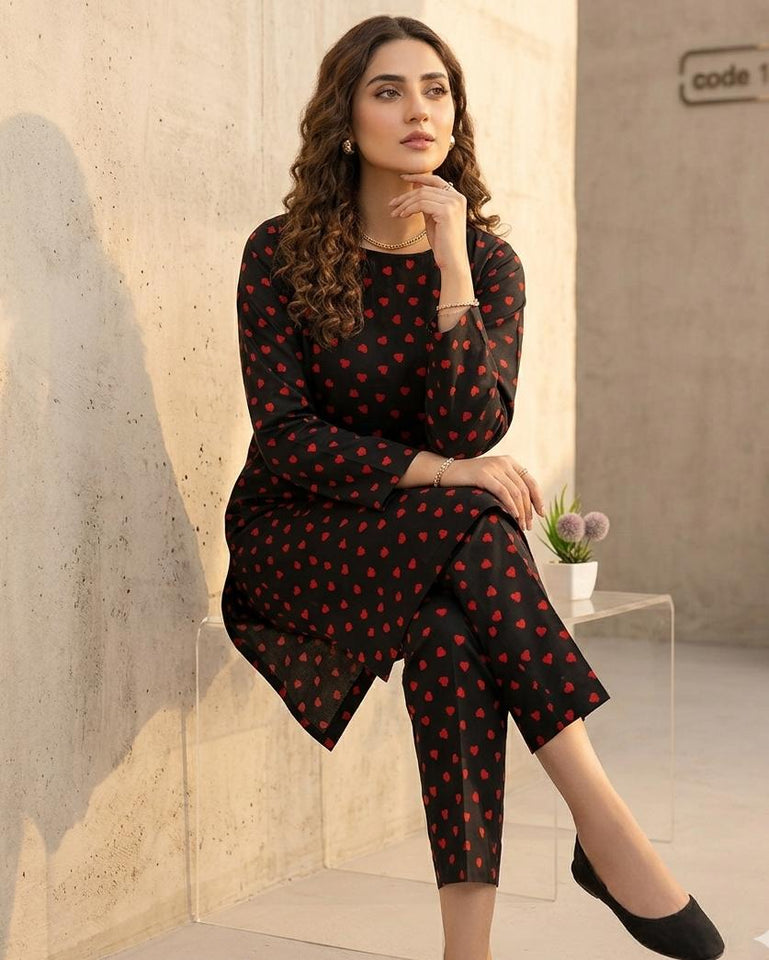 Premium Printed Allover 2pcs Unstitched Lawn Suit ( code 11 )