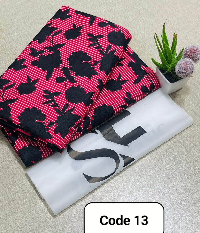 Premium Printed Allover 2pcs Unstitched Lawn Suit ( code 13 )