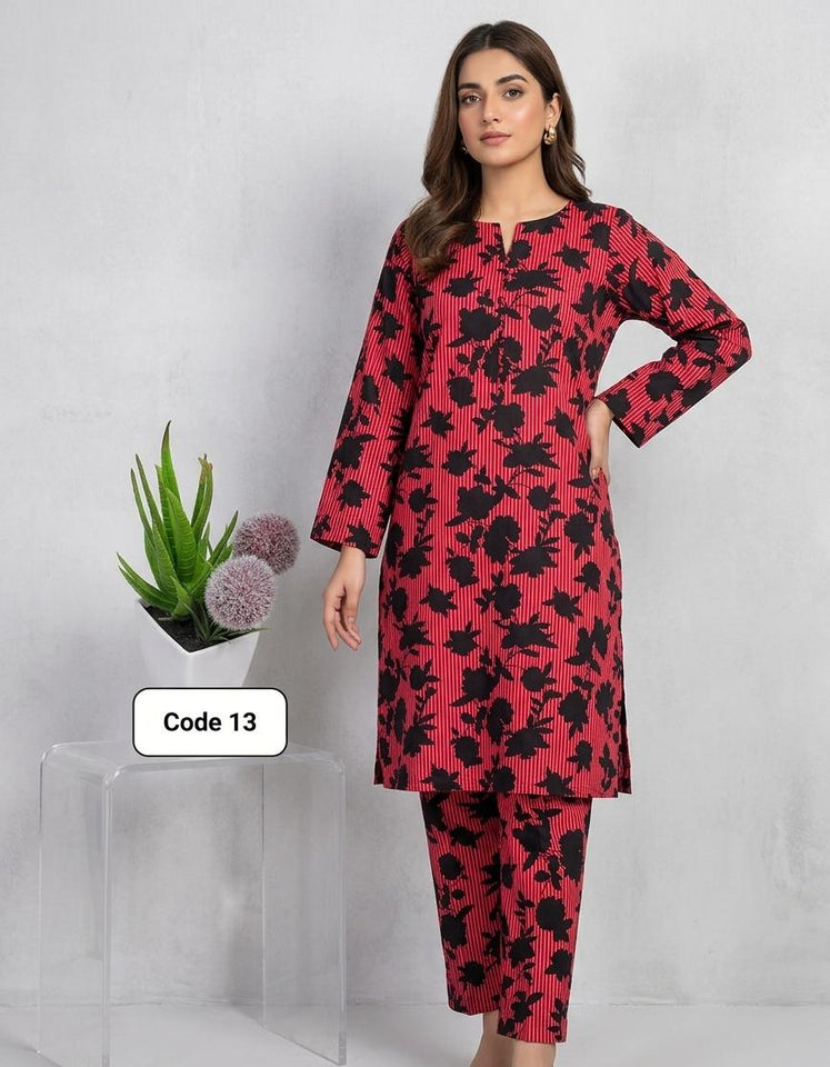 Premium Printed Allover 2pcs Unstitched Lawn Suit ( code 13 )