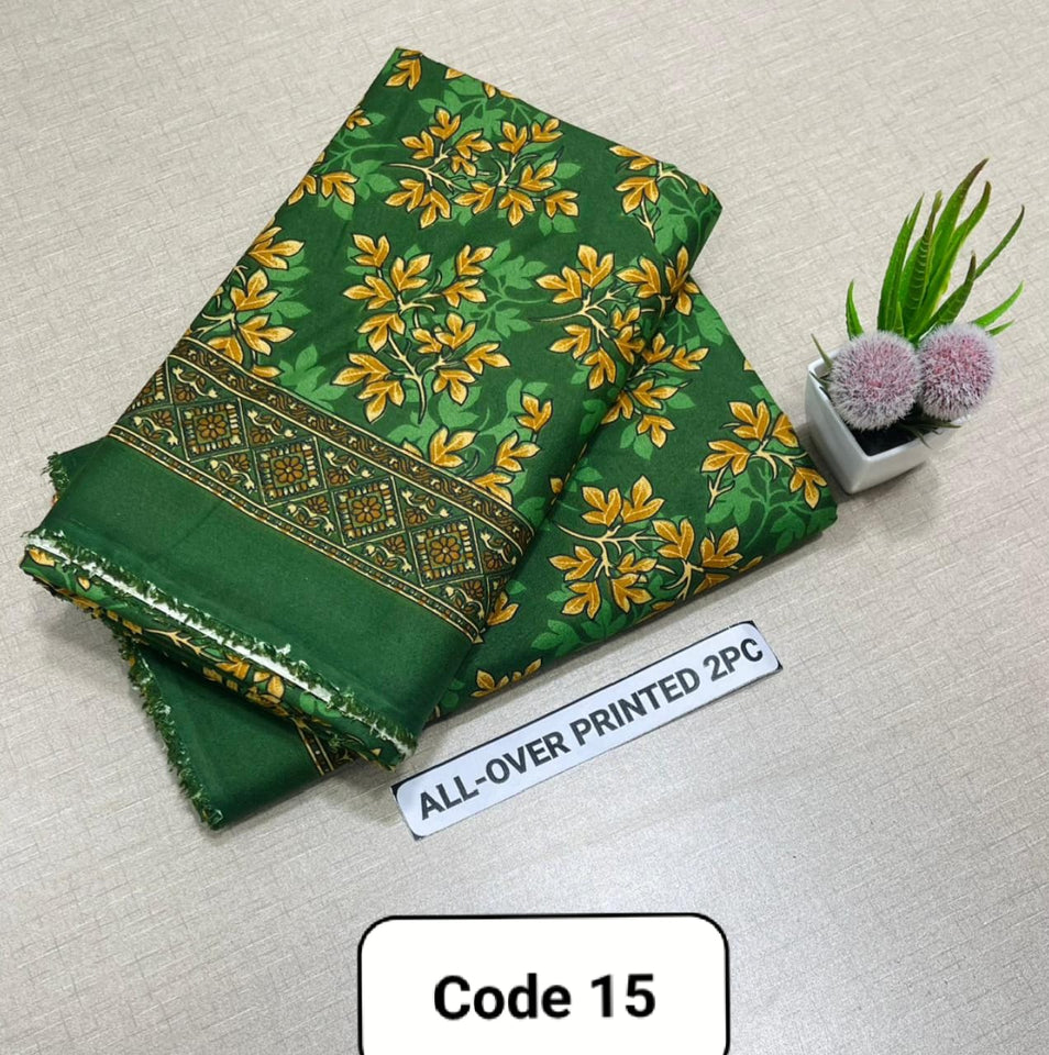 Premium Printed Allover 2pcs Unstitched Lawn Suit ( code 15 )