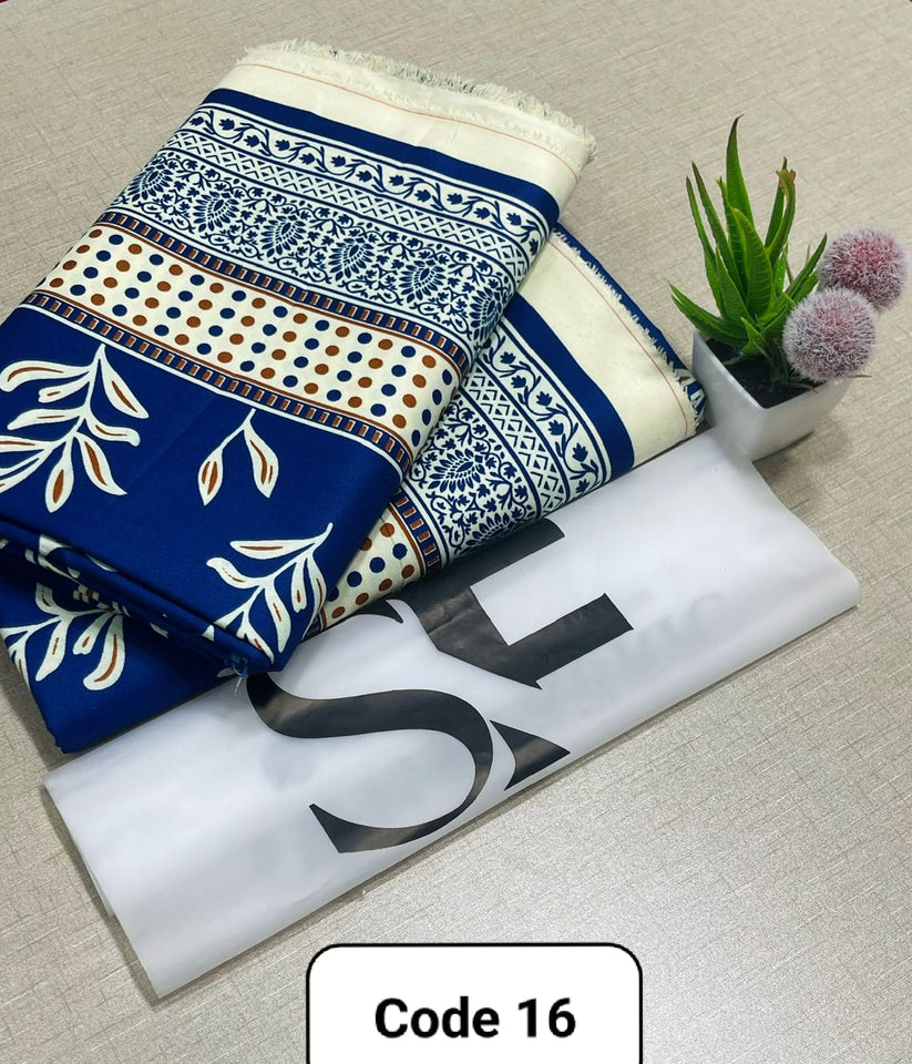Premium Printed Allover 2pcs Unstitched Lawn Suit ( code 16 )