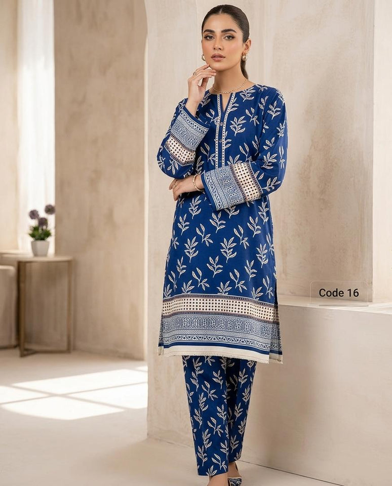 Premium Printed Allover 2pcs Unstitched Lawn Suit ( code 16 )