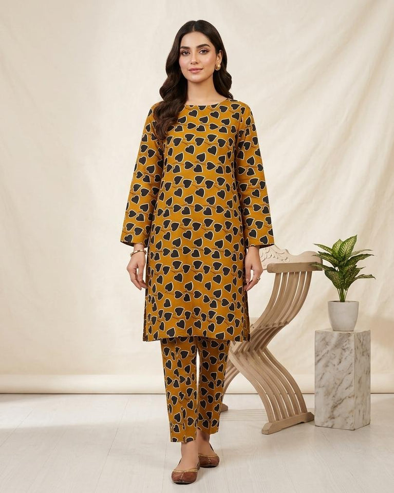 Premium Printed Allover 2pcs Unstitched Lawn Suit ( code 18 )