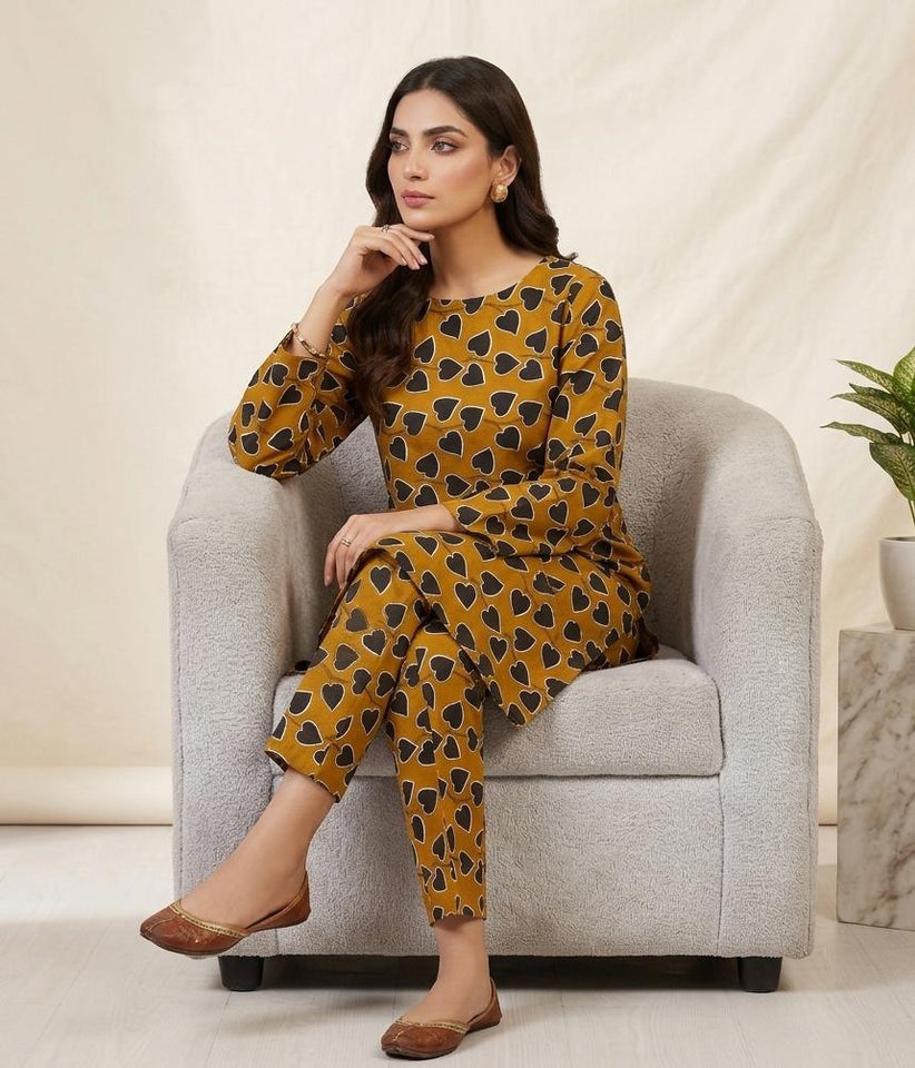 Premium Printed Allover 2pcs Unstitched Lawn Suit ( code 18 )