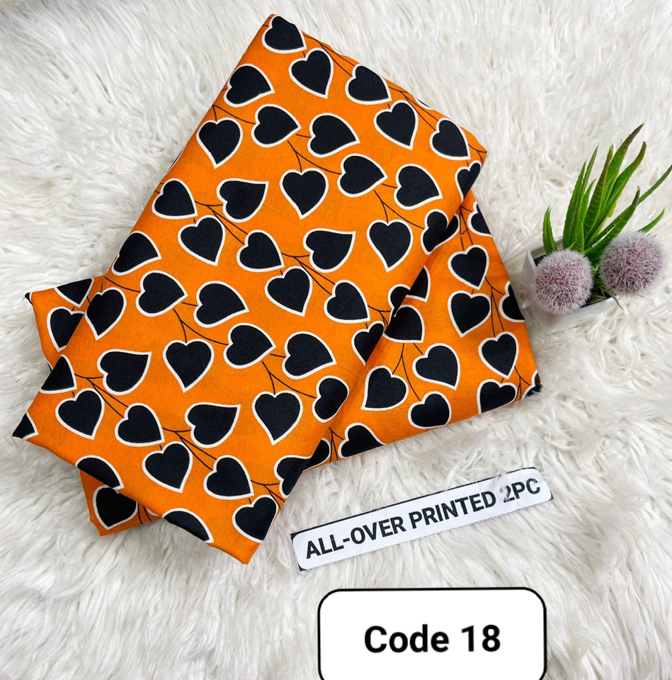 Premium Printed Allover 2pcs Unstitched Lawn Suit ( code 18 )