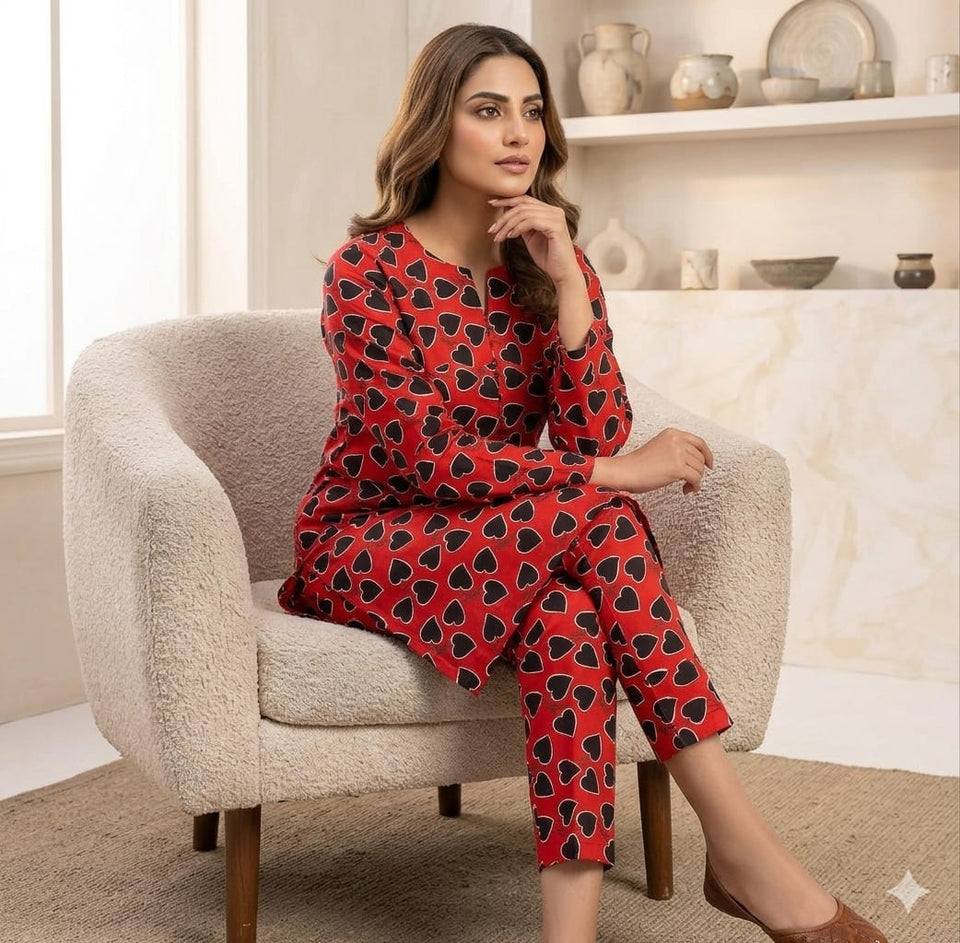 Premium Printed Allover 2pcs Unstitched Lawn Suit ( code 20)