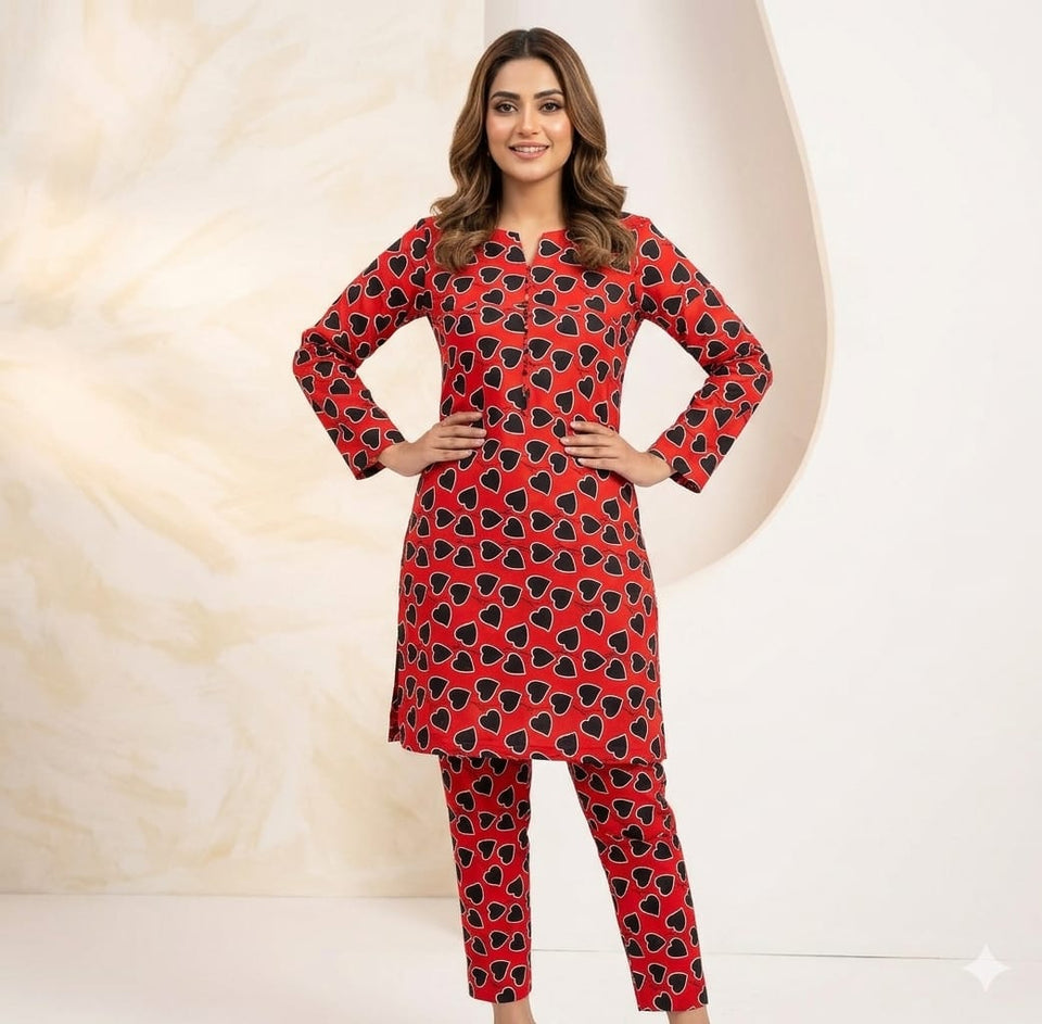 Premium Printed Allover 2pcs Unstitched Lawn Suit ( code 20)