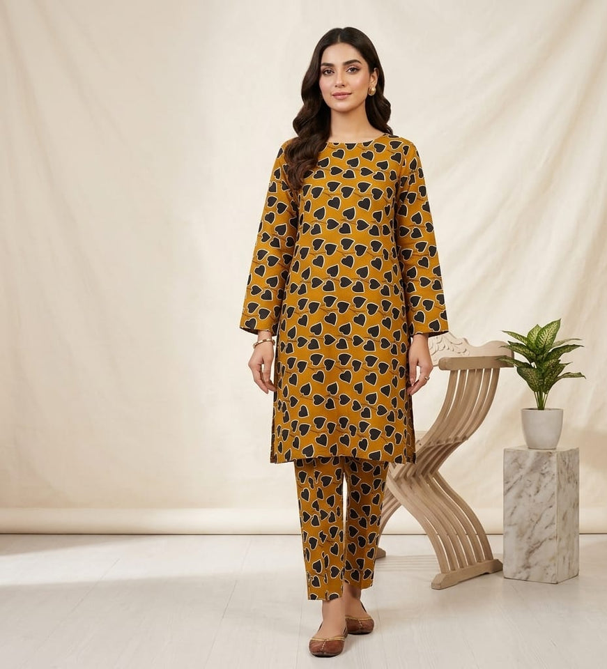 Premium Printed Allover 2pcs Unstitched Lawn Suit ( code 19 )