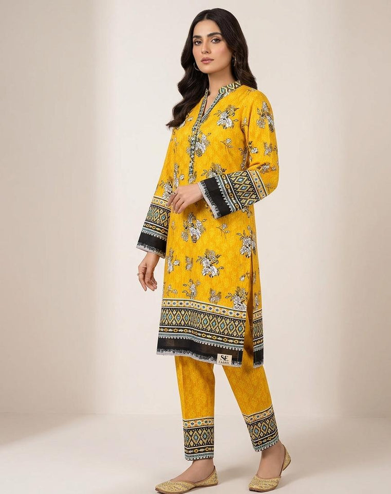 Premium Printed Allover 2pcs Unstitched Lawn Suit ( code 21 )