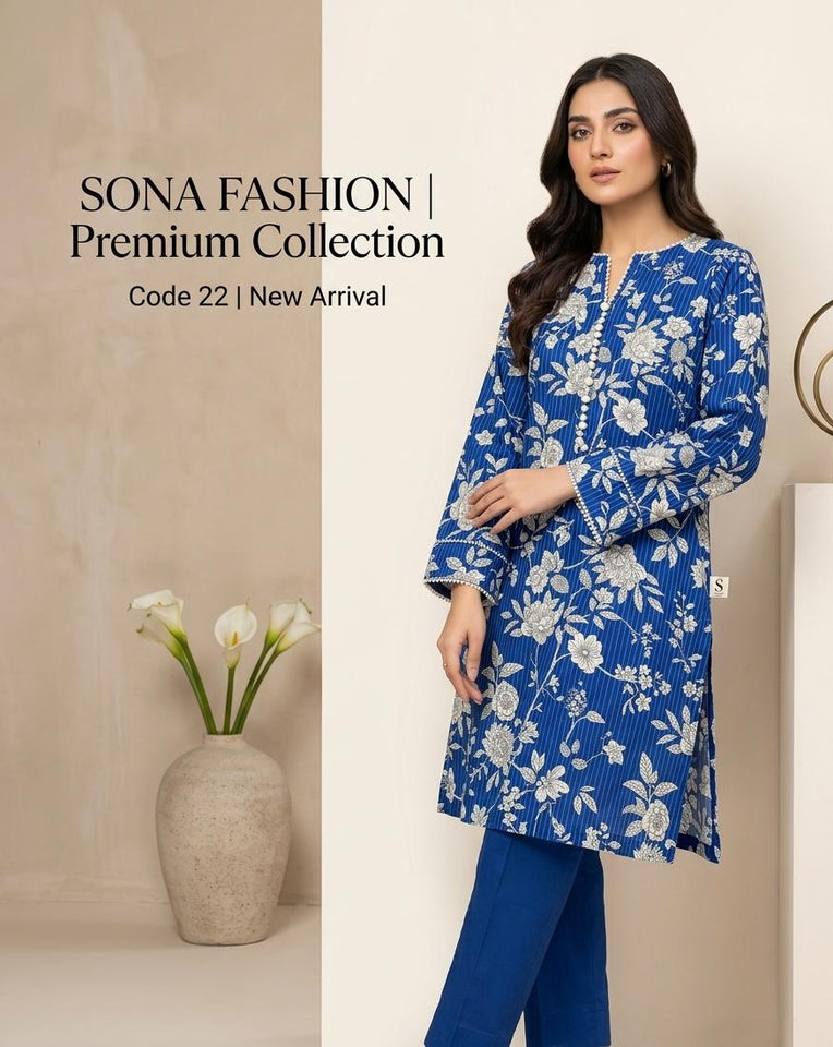 Premium Printed Allover 2pcs Unstitched Lawn Suit ( code 22 )
