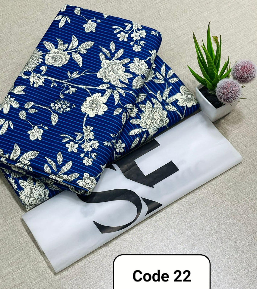 Premium Printed Allover 2pcs Unstitched Lawn Suit ( code 22 )