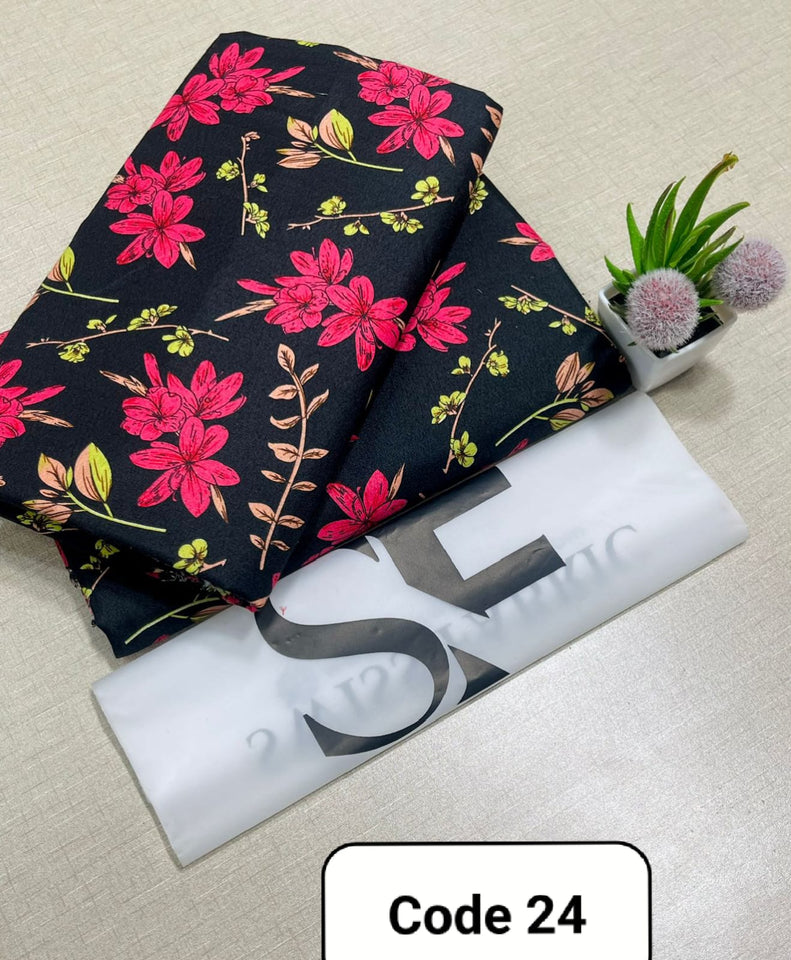 Premium Printed Allover 2pcs Unstitched Lawn Suit ( code 24 )