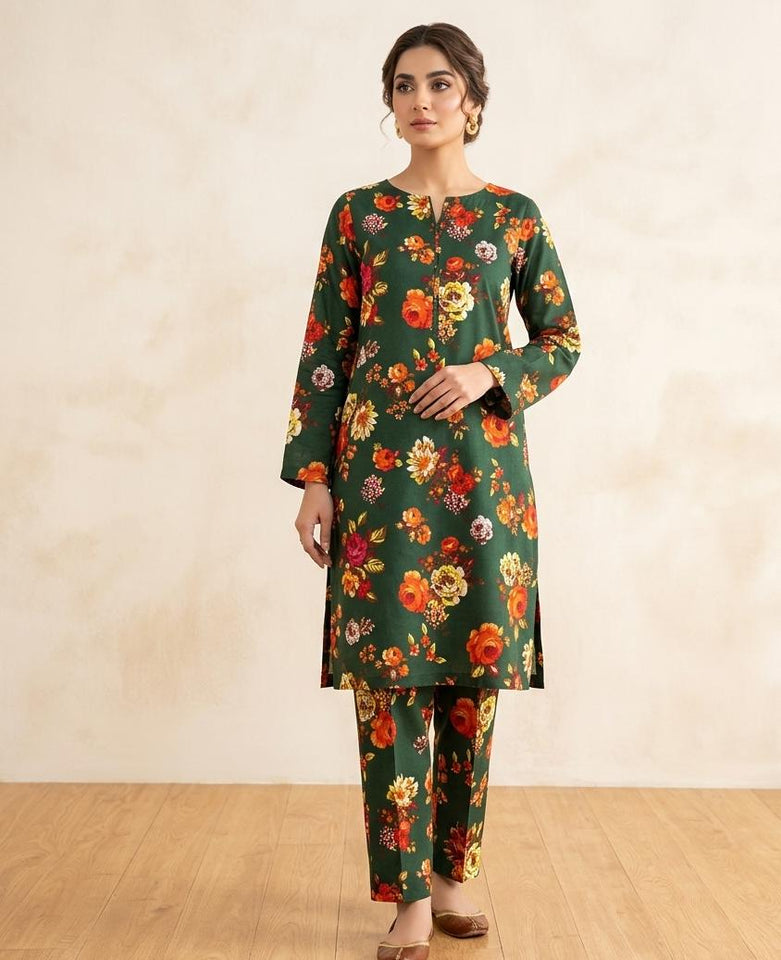 Premium Printed Allover 2pcs Unstitched Lawn Suit ( code 25 )