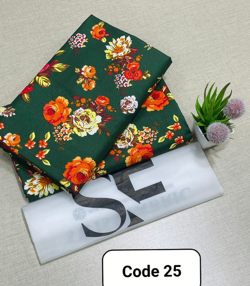 Premium Printed Allover 2pcs Unstitched Lawn Suit ( code 25 )