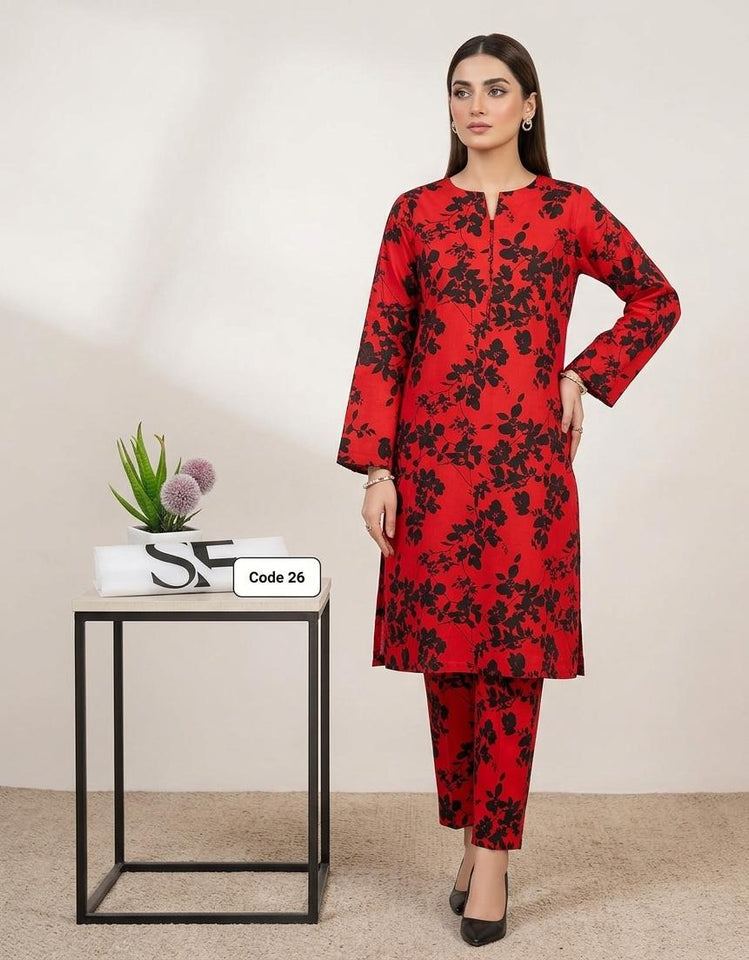 Premium Printed Allover 2pcs Unstitched Lawn Suit ( code 26 )
