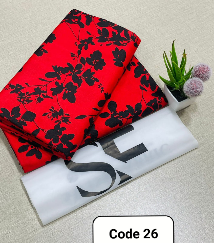 Premium Printed Allover 2pcs Unstitched Lawn Suit ( code 26 )