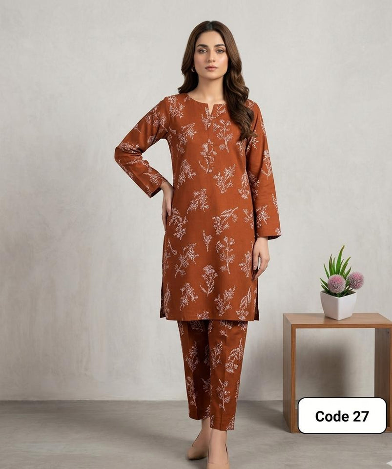 Premium Printed Allover 2pcs Unstitched Lawn Suit ( code 27 )