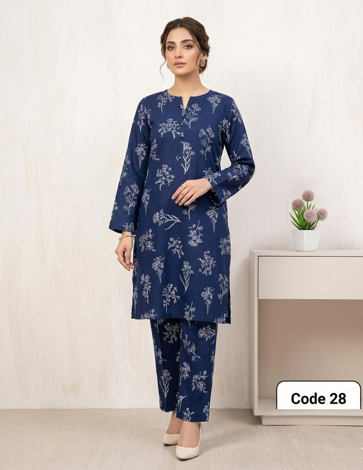 Premium Printed Allover 2pcs Unstitched Lawn Suit ( code 28 )