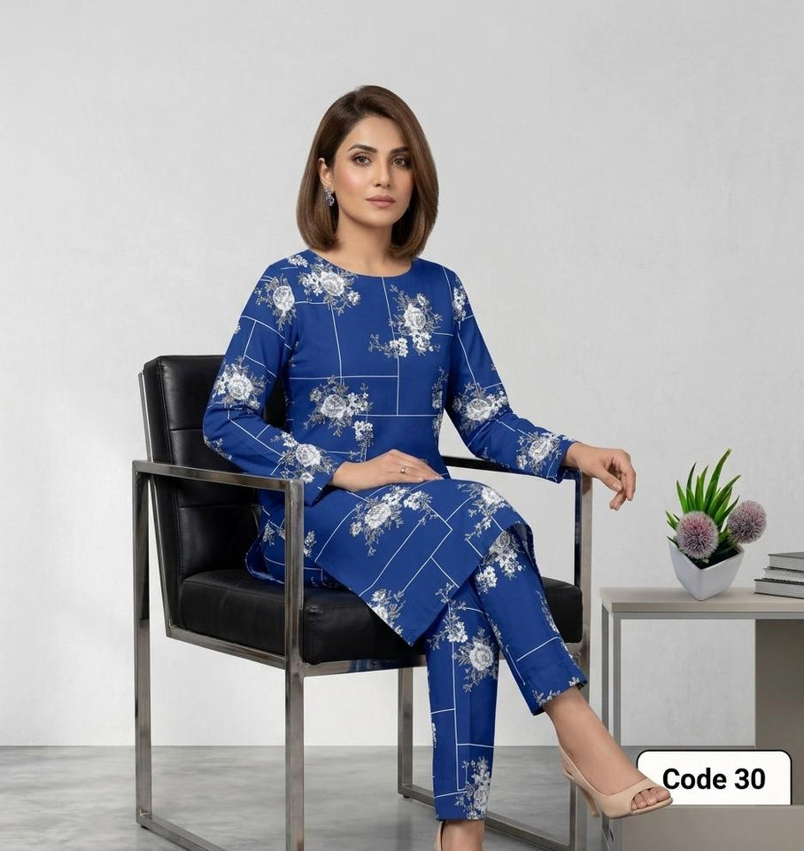 Premium Printed Allover 2pcs Unstitched Lawn Suit ( code 30 )