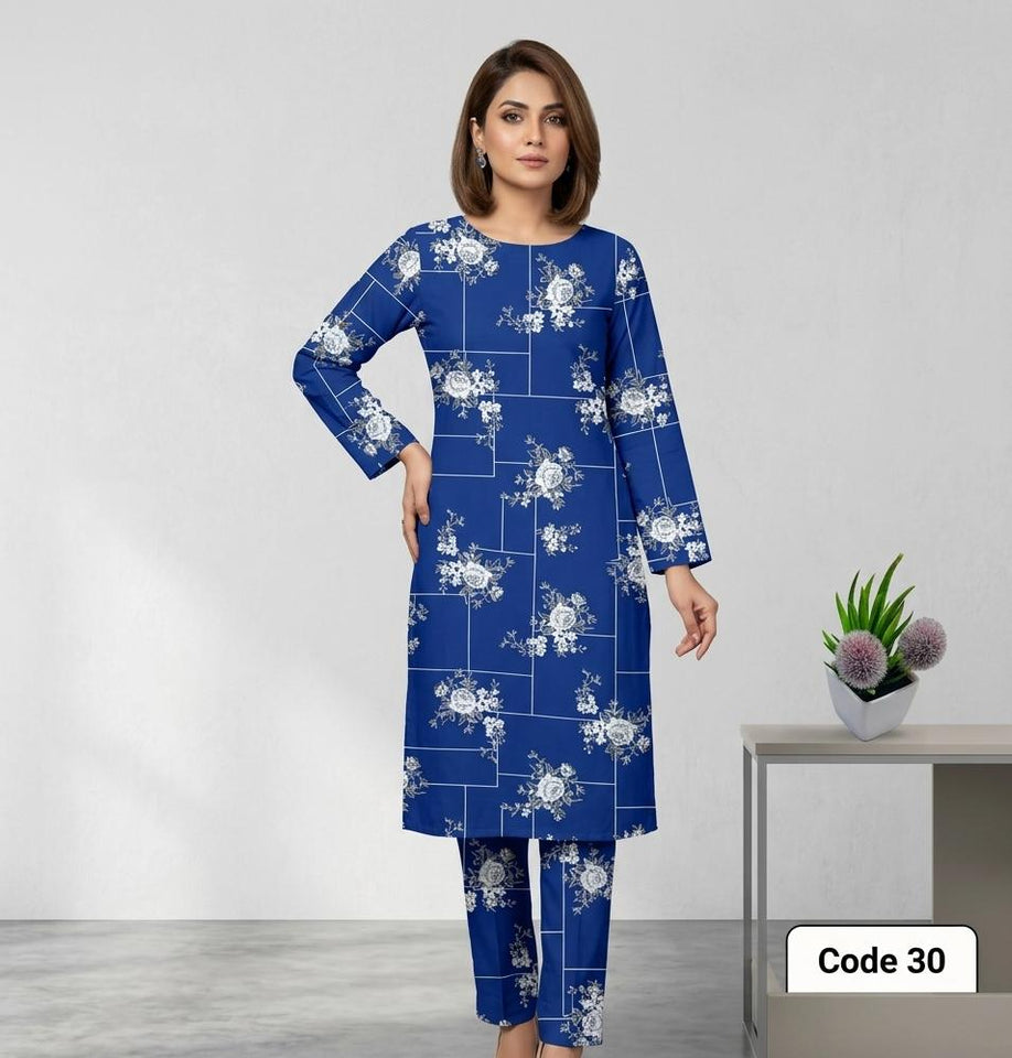 Premium Printed Allover 2pcs Unstitched Lawn Suit ( code 30 )