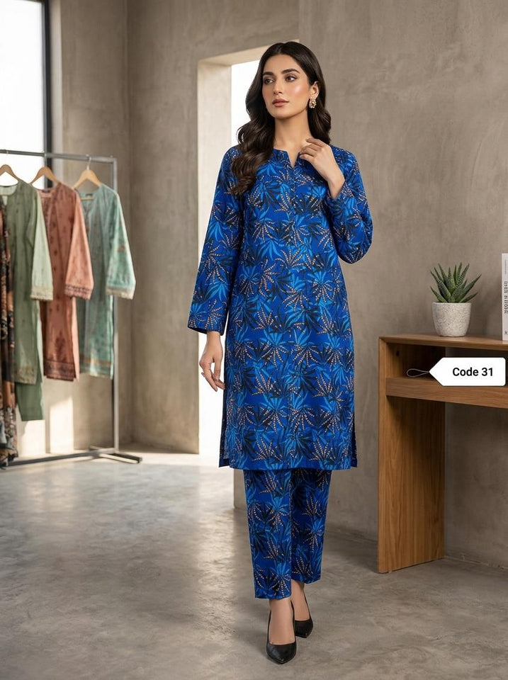 Premium Printed Allover 2pcs Unstitched Lawn Suit ( code 31 )