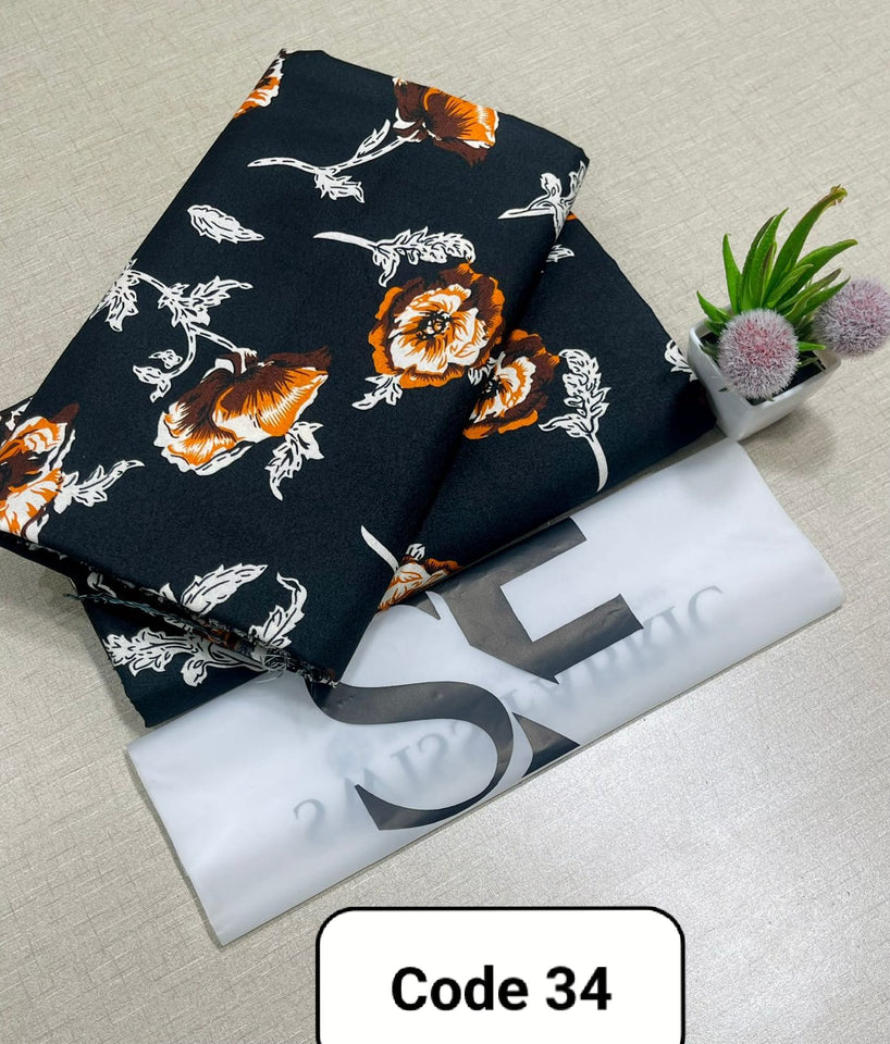 Premium Printed Allover 2pcs Unstitched Lawn Suit ( code 34 )