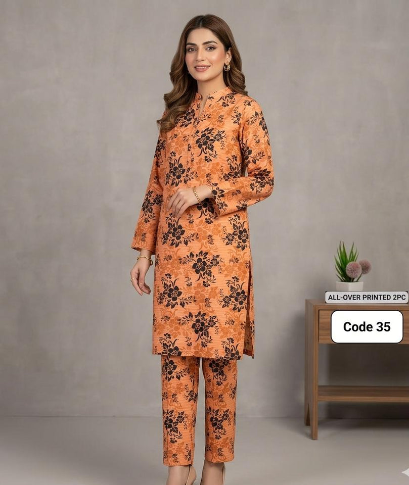 Premium Printed Allover 2pcs Unstitched Lawn Suit ( code 35 )