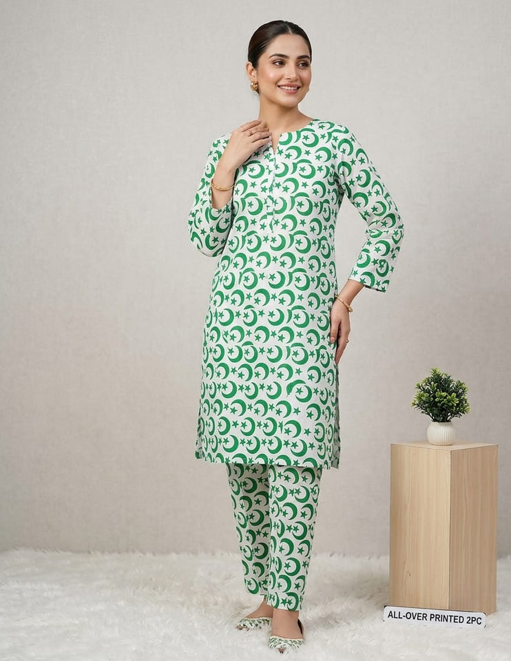 Unstitched 14 August Special 2 piece lawn suit Allover( code 03 )